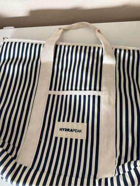 HydraPeak Navy & Cream Striped Women's insulated Tote Bag